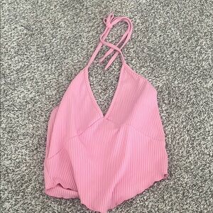 SHEIN Pink Striped Crop Top